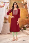Nirja Advance Vol 9 By Suryajyoti Straight Cut Rayon Embroidery Kurtis Wholesalers In Delhi